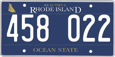 RI license plate 458022
