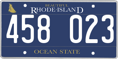 RI license plate 458023