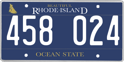 RI license plate 458024
