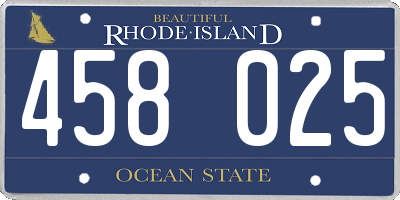 RI license plate 458025