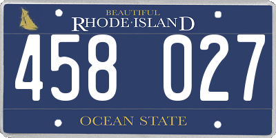RI license plate 458027