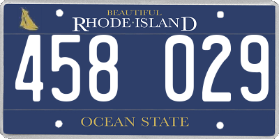 RI license plate 458029