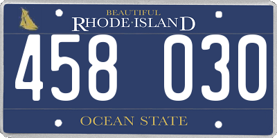 RI license plate 458030