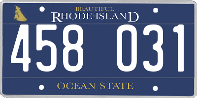 RI license plate 458031