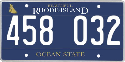 RI license plate 458032