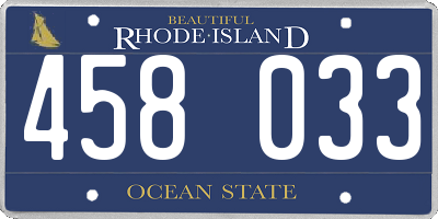 RI license plate 458033