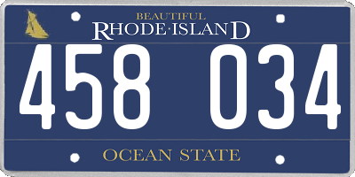 RI license plate 458034