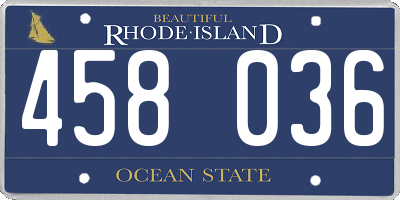 RI license plate 458036