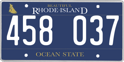 RI license plate 458037