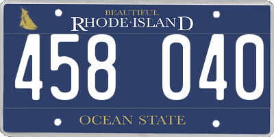 RI license plate 458040