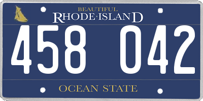RI license plate 458042