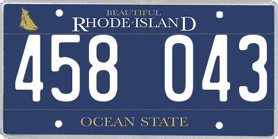 RI license plate 458043