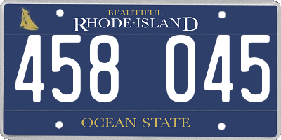RI license plate 458045