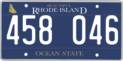 RI license plate 458046
