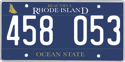 RI license plate 458053
