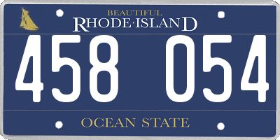 RI license plate 458054