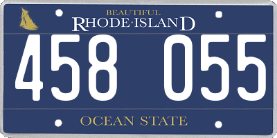 RI license plate 458055