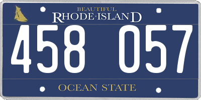 RI license plate 458057