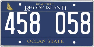 RI license plate 458058