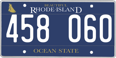 RI license plate 458060
