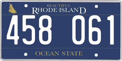 RI license plate 458061