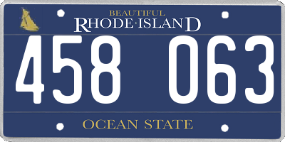 RI license plate 458063