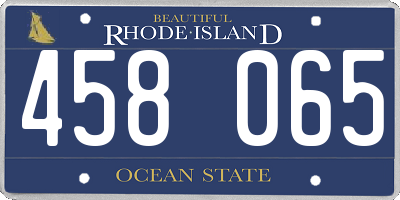 RI license plate 458065