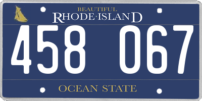 RI license plate 458067
