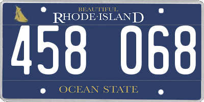 RI license plate 458068
