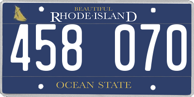 RI license plate 458070