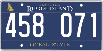 RI license plate 458071