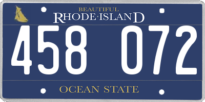 RI license plate 458072