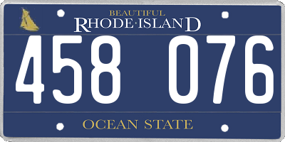RI license plate 458076
