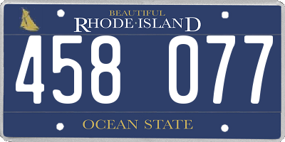 RI license plate 458077