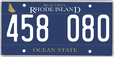 RI license plate 458080