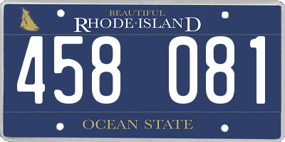 RI license plate 458081