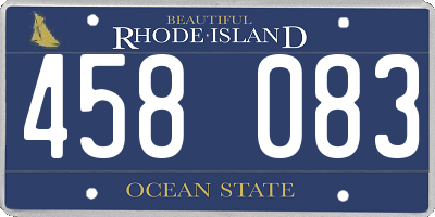 RI license plate 458083