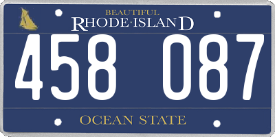 RI license plate 458087