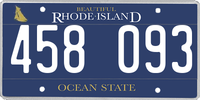RI license plate 458093