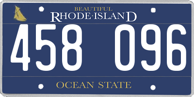 RI license plate 458096