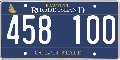 RI license plate 458100