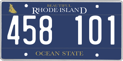 RI license plate 458101