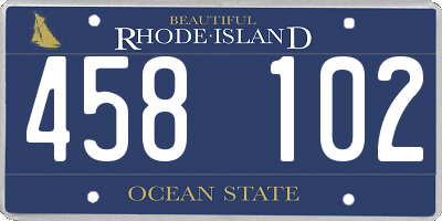 RI license plate 458102