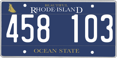 RI license plate 458103