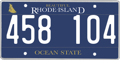 RI license plate 458104