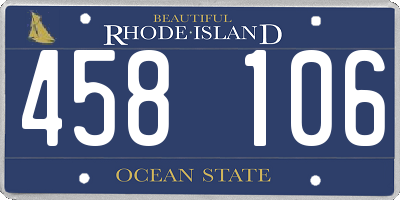 RI license plate 458106