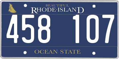 RI license plate 458107