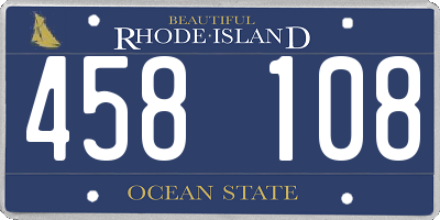RI license plate 458108