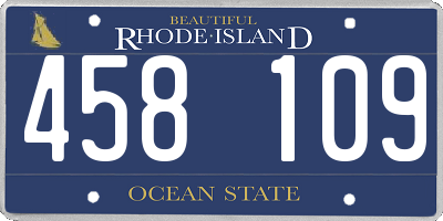 RI license plate 458109