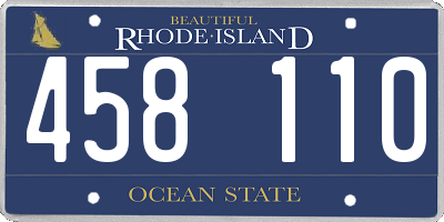RI license plate 458110